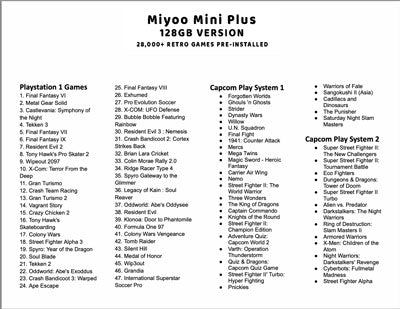 Miyoo Mini Plus™ Gamelist - 128GB Version (28,000 Games Built-in)