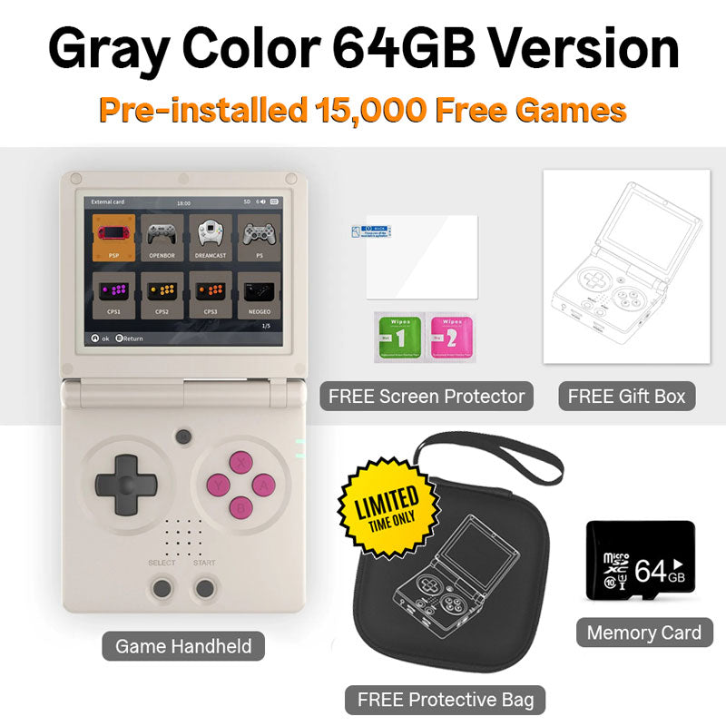 Retro Flip™ Handheld (30,000+ Retro Games Built-in)
