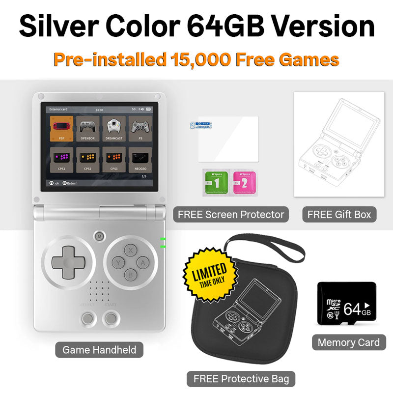 Retro Flip™ Handheld (30,000+ Retro Games Built-in)