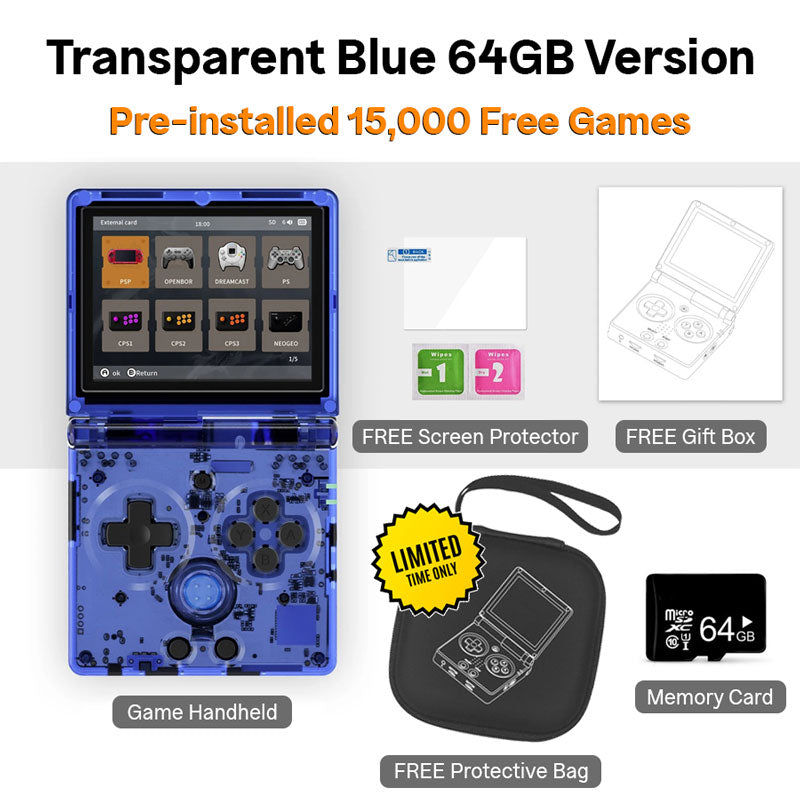Retro Flip™ Handheld (30,000+ Retro Games Built-in)